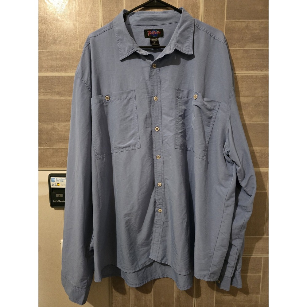 Rail Riders Shirt Mens XXL 2XL‎ Light Blue Outdoor Hiking Long Sleeve Button Up